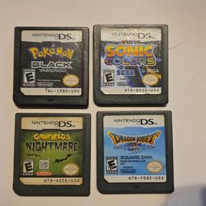 Nintendo DS Game Pokemon Black, Sonic Colors, Dragon Quest & Garfields Nightmare